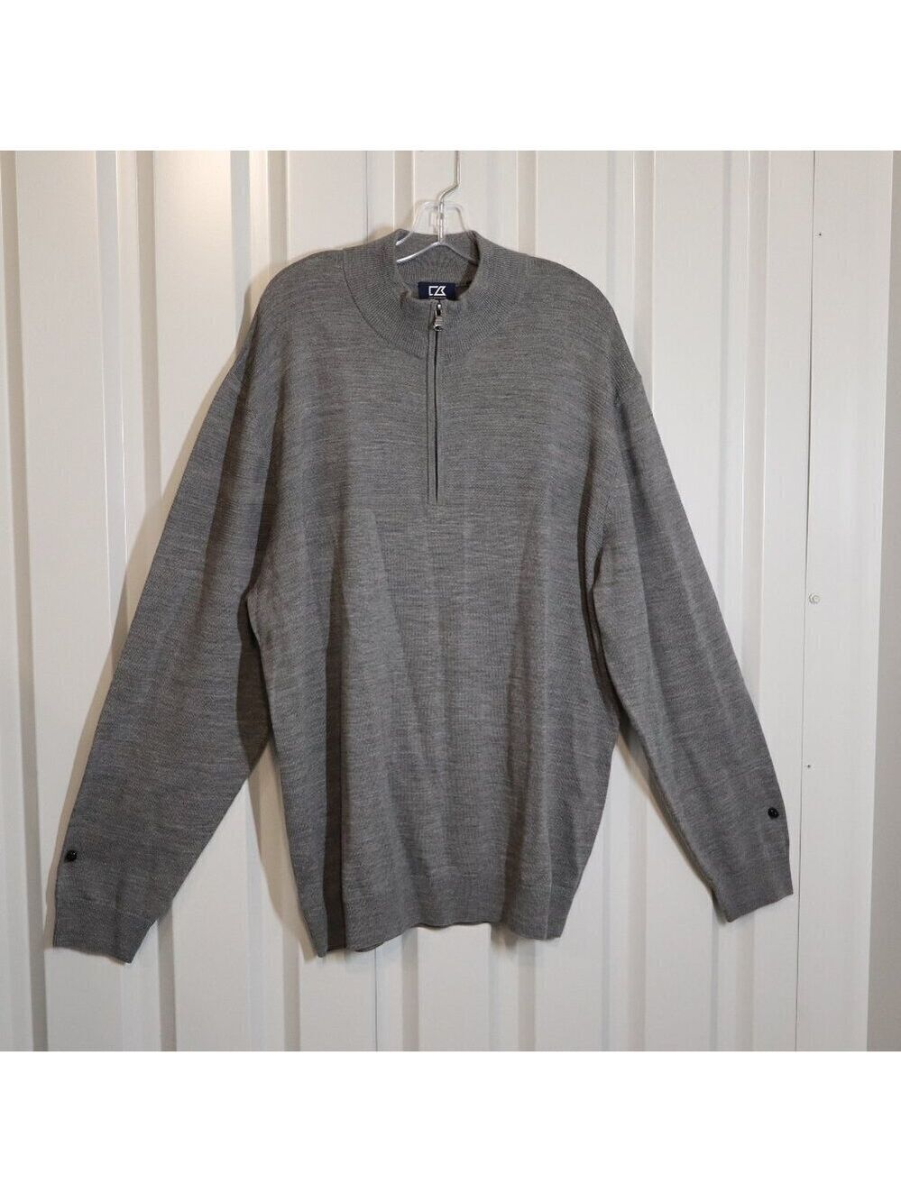 Cutter & Buck Mens Long Sleeve Douglas Big and Tall Half Zip Sweater Size XXL